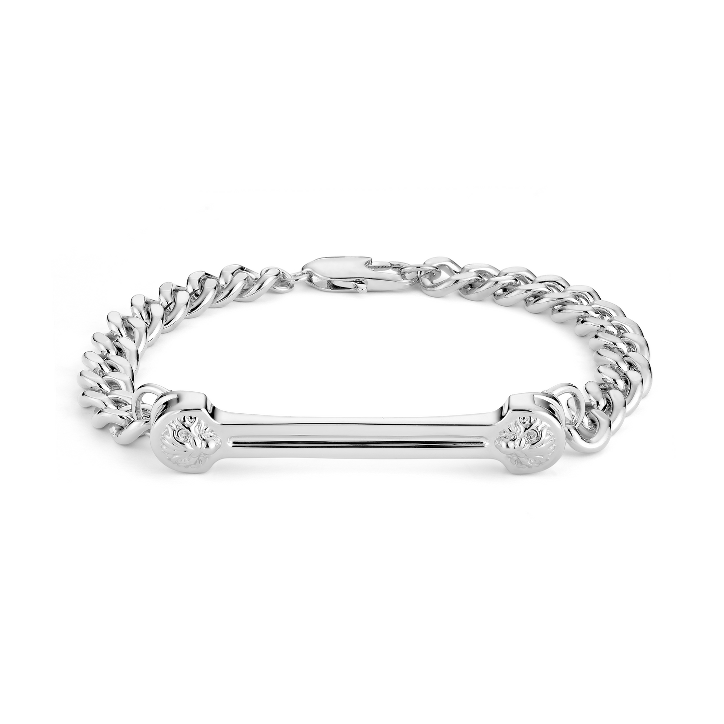 Silver lion chain bracelet