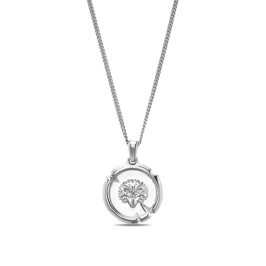 Silver lion necklace