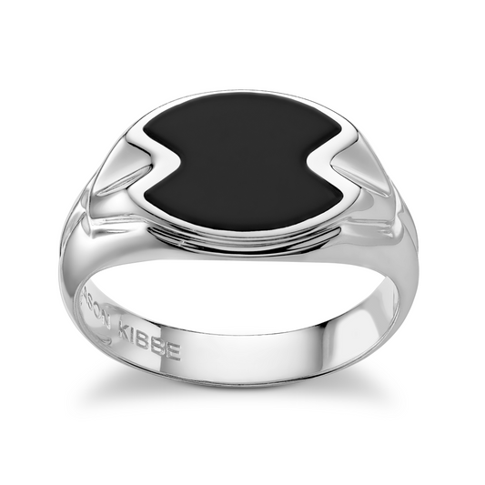 Chevalière argent onyx