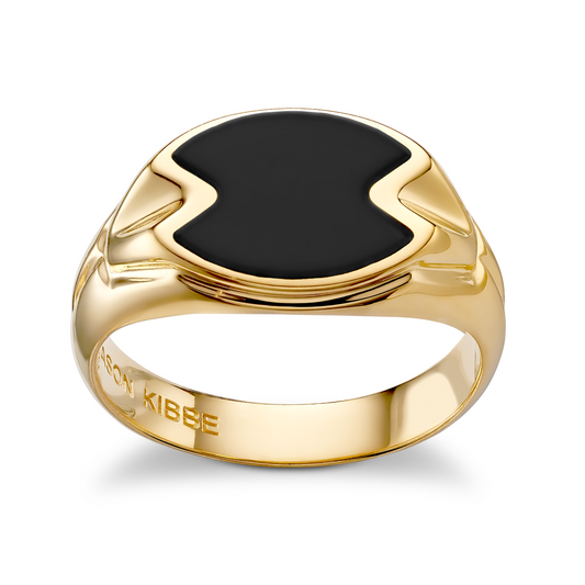 Onyx gold vermeil signet ring