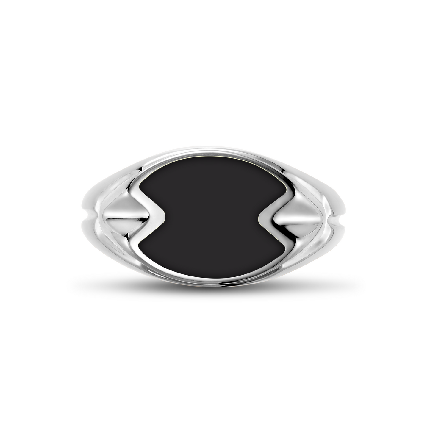 Onyx silver signet ring